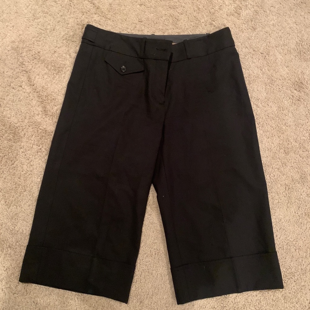 BcbgMaxazria Black Bermuda/Gaucho Shorts with cuffs